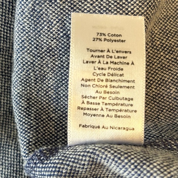 Talbots Textured Knit Blue and White Floral Short Sleeve Top w/Keyhole Back, 2X - Picture 8 of 8